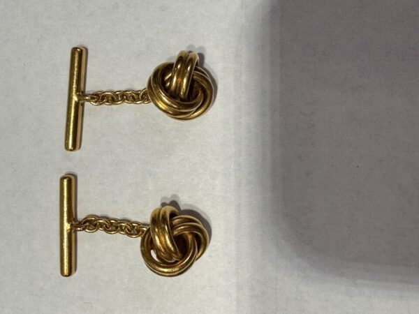 True Vintage 24K Yellow Gold knot cufflinks