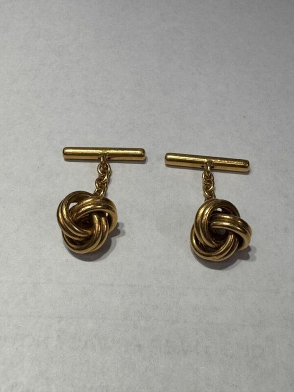 Vintage 24K Yellow Gold knot cufflinks